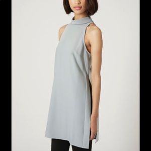 Topshop Side Split High Neck Tunic Sz US 10